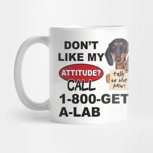 Classic Doxie Dog with attitude on Black Dachshund with Attitude Mug